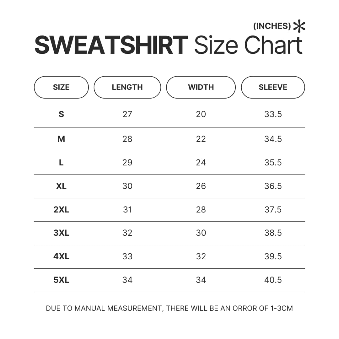Sweatshirt Size Chart - Stray Kids EU Store